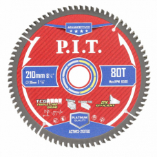 Диск пильный по алюминию P.I.T. ADVANCE 210x30x2.2 мм, 80T Carbide, зуб TCG 5° (ACTW13-210T80)